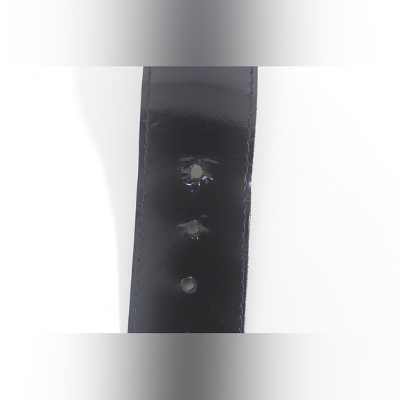 1980’s Wide Black Leather Belt with Big Gold Buckle - Picture 6 of 6